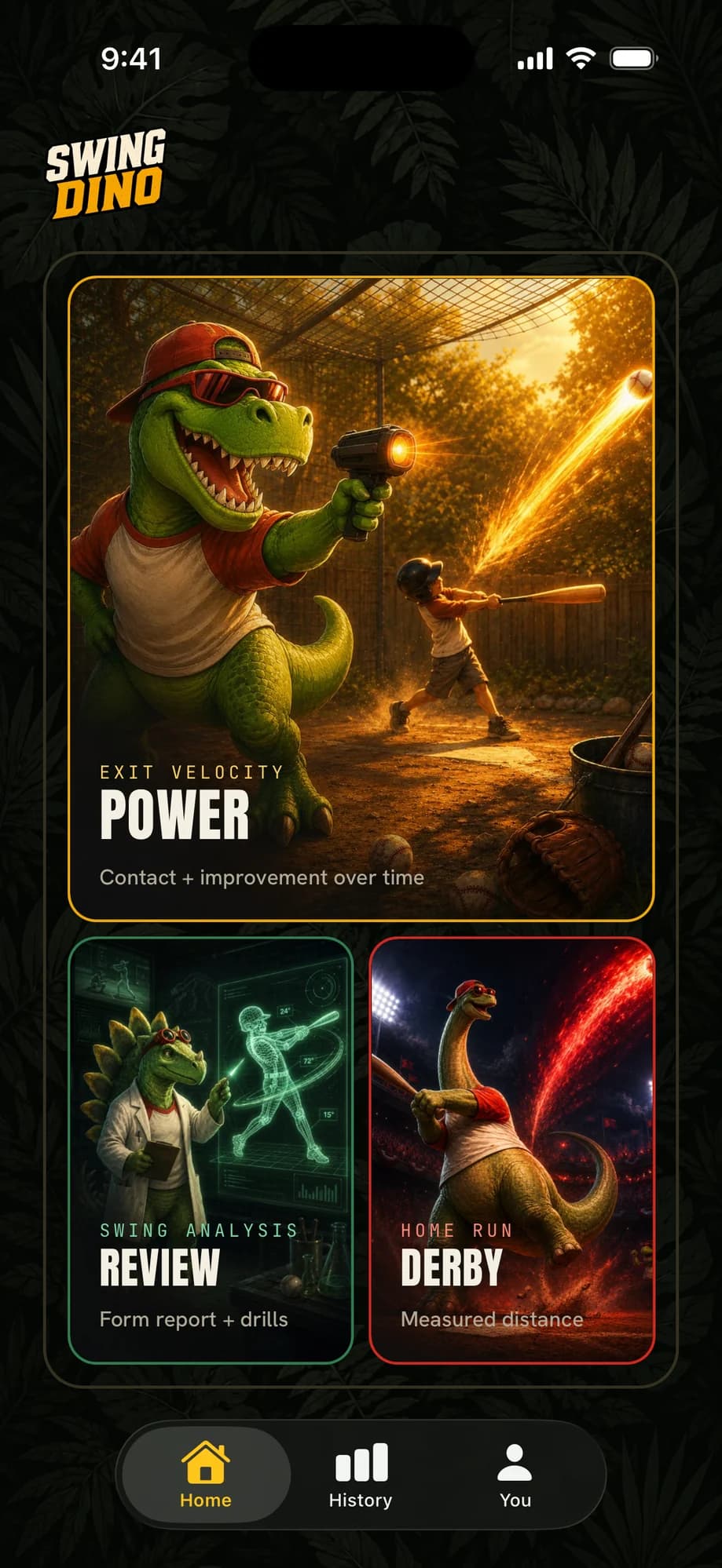SwingDino app, Pick your mode