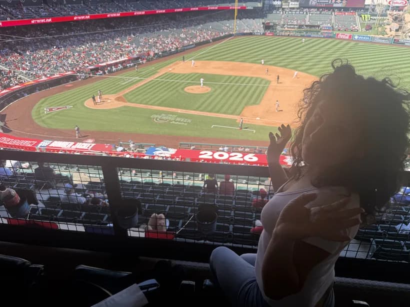 The kids watching a big-league game from the seats.